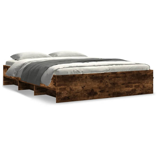 Bed Frame | Smoked Oak | Engineered wood | 160x200 cm | Bed Frame Bed Frame | Smoked Oak | Engineered wood | 160x200 cm | Bed Frame