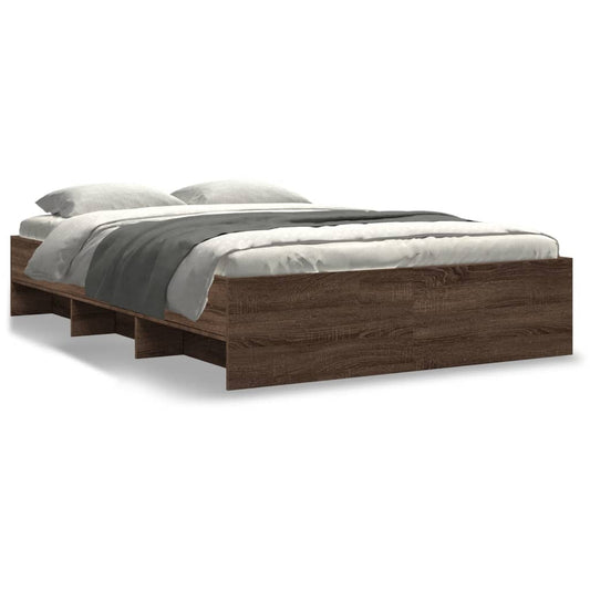 Bed Frame | Brown Oak | Engineered Wood | Double | Bed Frame Bed Frame | Brown Oak | Engineered Wood | Double | Bed Frame