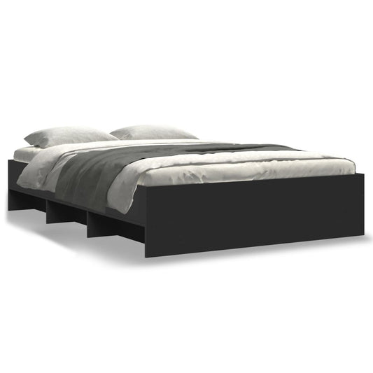 Bed Frame | Black | Engineered Wood | 140x190 cm | Bed Frame Bed Frame | Black | Engineered Wood | 140x190 cm | Bed Frame