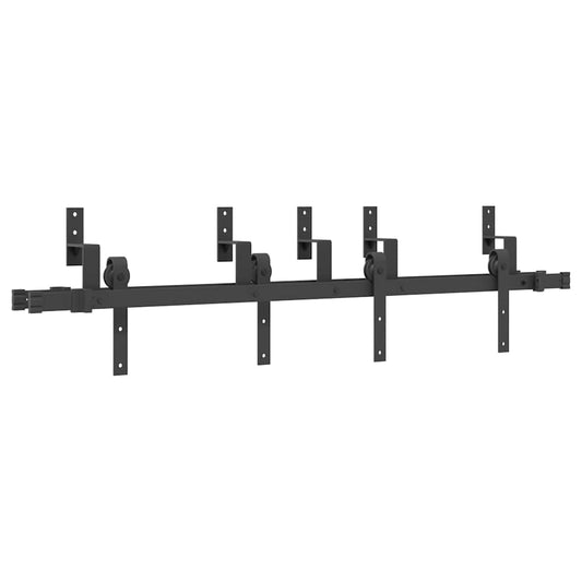 Sliding Door Hardware Kit 152,5 cm Steel Black Sliding Door Hardware Kit 152,5 cm Steel Black