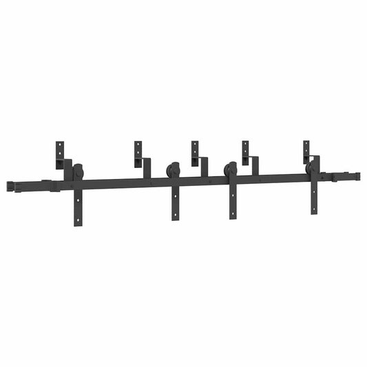 Sliding Door Hardware Kit 200 cm Steel Black Sliding Door Hardware Kit 200 cm Steel Black