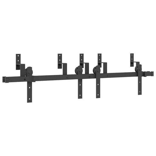 Sliding Door Hardware Kit 152,5 cm Steel Black Sliding Door Hardware Kit 152,5 cm Steel Black