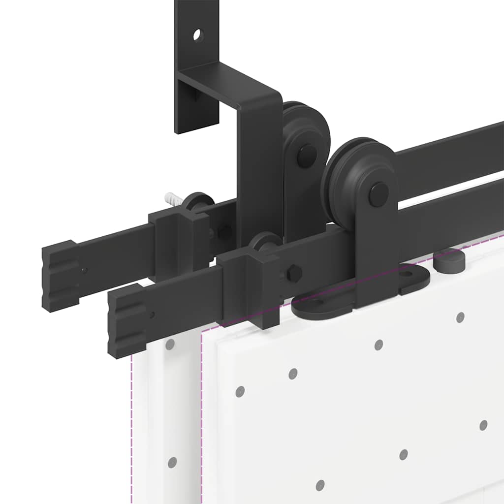 Sliding Door Hardware Kit 213,5 cm Steel Black