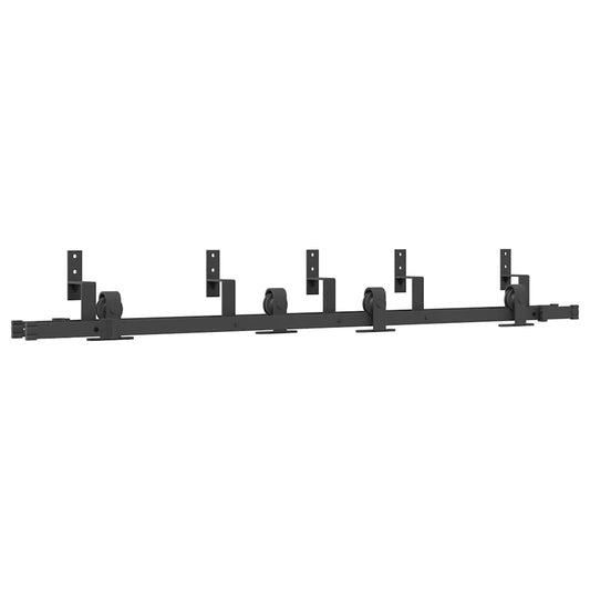 Sliding Door Hardware Kit 183 cm Steel Black Sliding Door Hardware Kit 183 cm Steel Black
