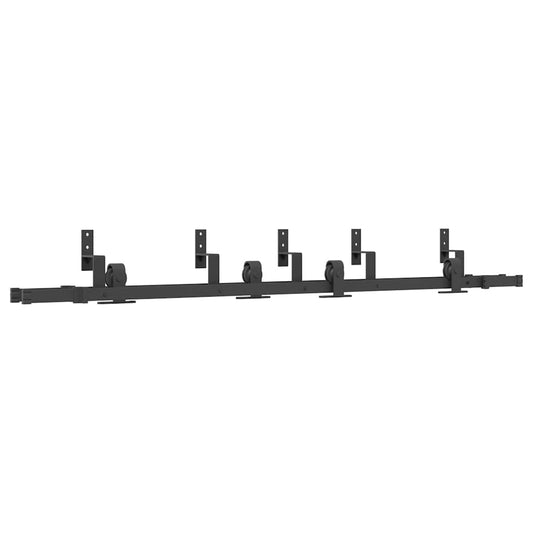 Sliding Door Hardware Kit 200 cm Steel Black Sliding Door Hardware Kit 200 cm Steel Black