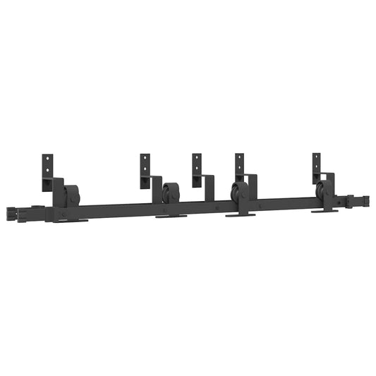 Sliding Door Hardware Kit 152,5 cm Steel Black Sliding Door Hardware Kit 152,5 cm Steel Black