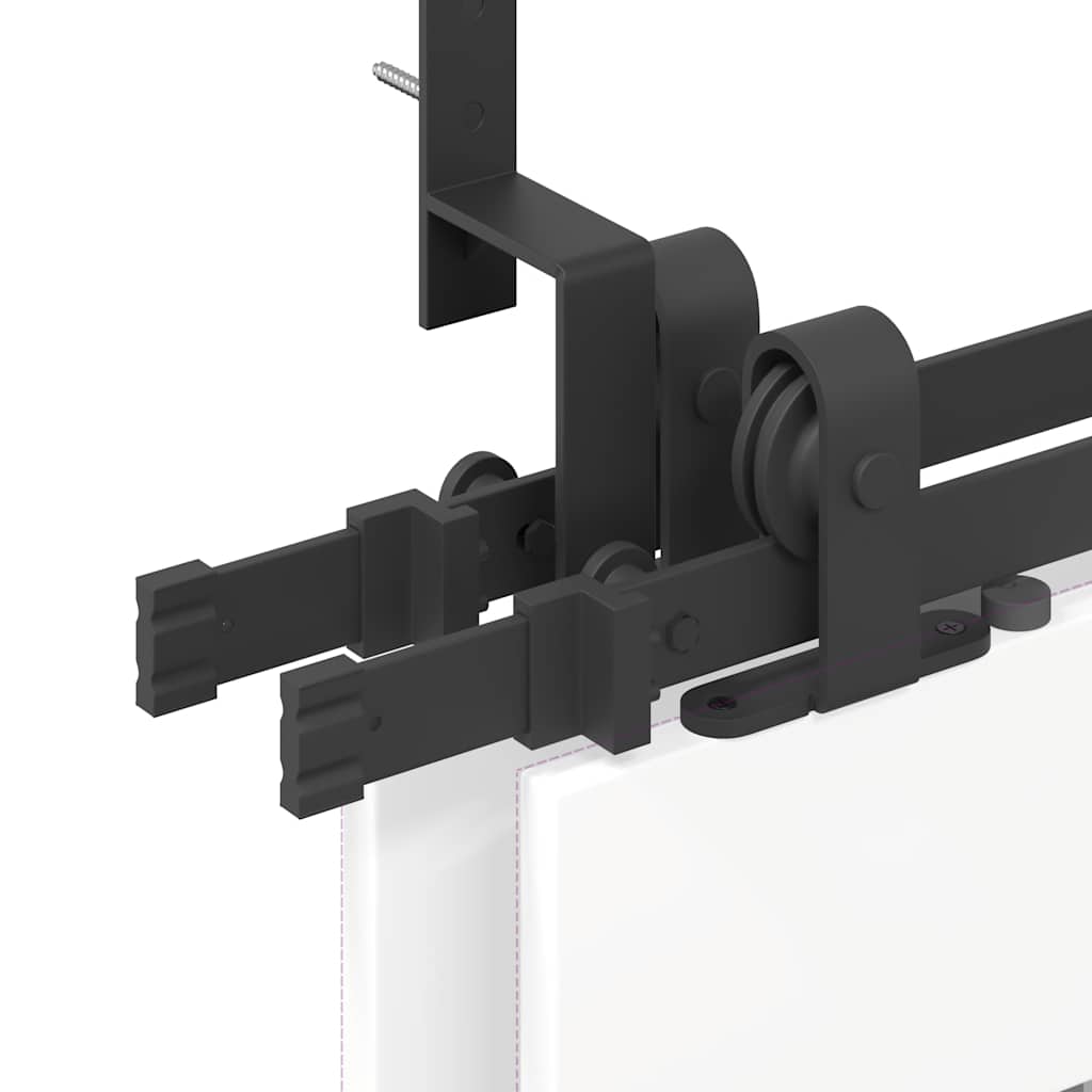 Sliding Door Hardware Kit 213,5 cm Steel Black