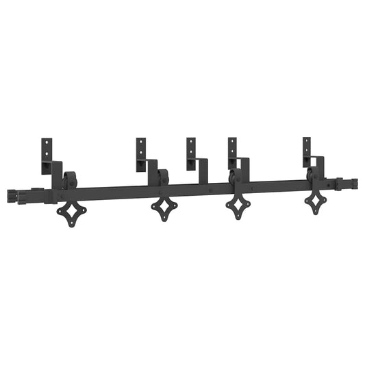Sliding Door Hardware Kit 152,5 cm Steel Black Sliding Door Hardware Kit 152,5 cm Steel Black