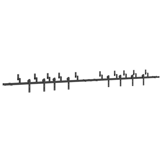 Sliding Door Hardware Kit 427 cm Steel Black Sliding Door Hardware Kit 427 cm Steel Black