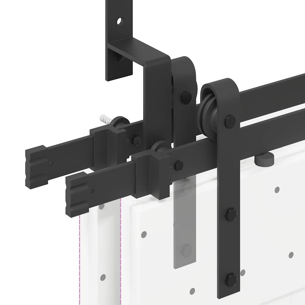 Sliding Door Hardware Kit 427 cm Steel Black