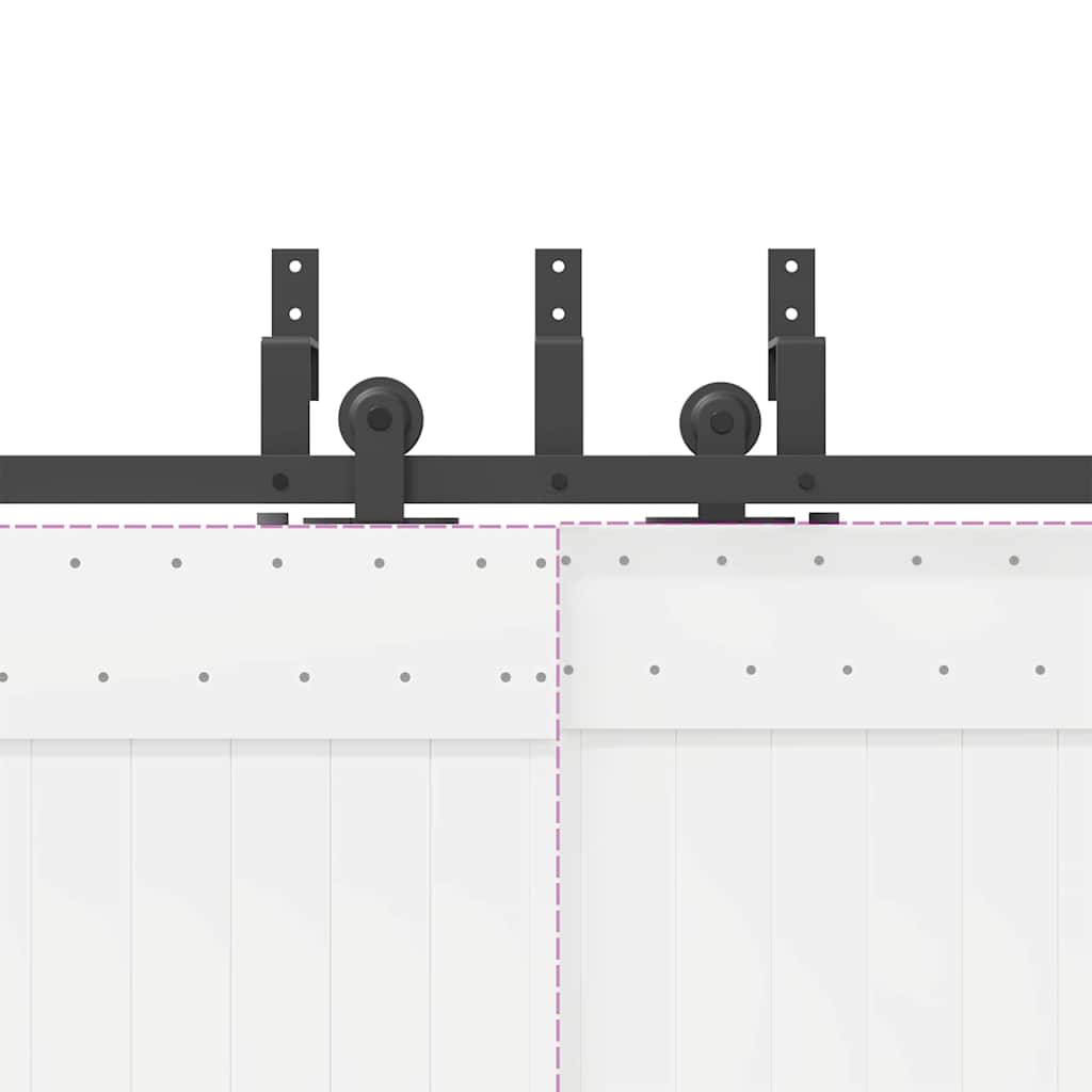 Sliding Door Hardware Kit 427 cm Steel Black