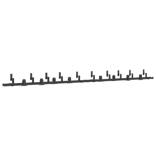 Sliding Door Hardware Kit 366 cm Steel Black Sliding Door Hardware Kit 366 cm Steel Black
