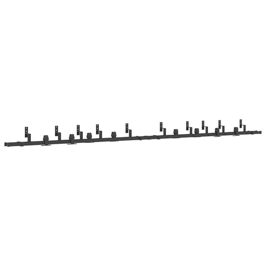 Sliding Door Hardware Kit 400 cm Steel Black Sliding Door Hardware Kit 400 cm Steel Black