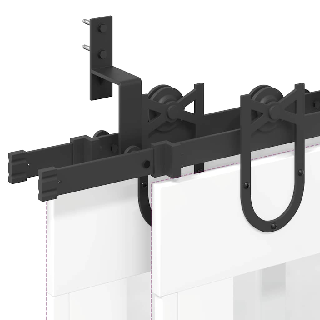 Sliding Door Hardware Kit 366 cm Steel Black