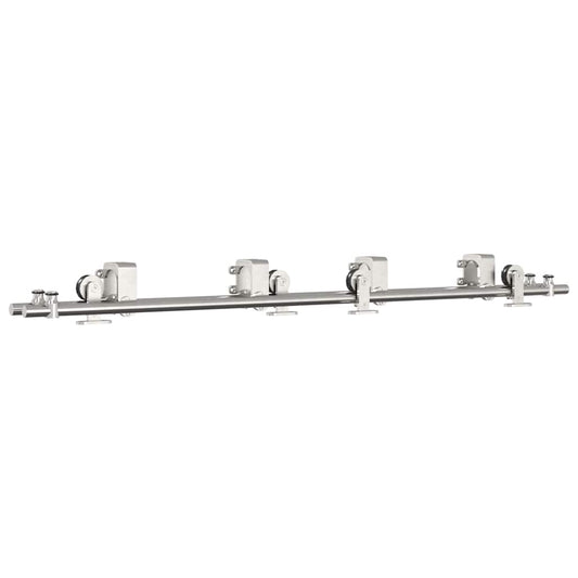 Sliding Door Hardware Kit 183 cm Stainless Steel Silver Sliding Door Hardware Kit 183 cm Stainless Steel Silver