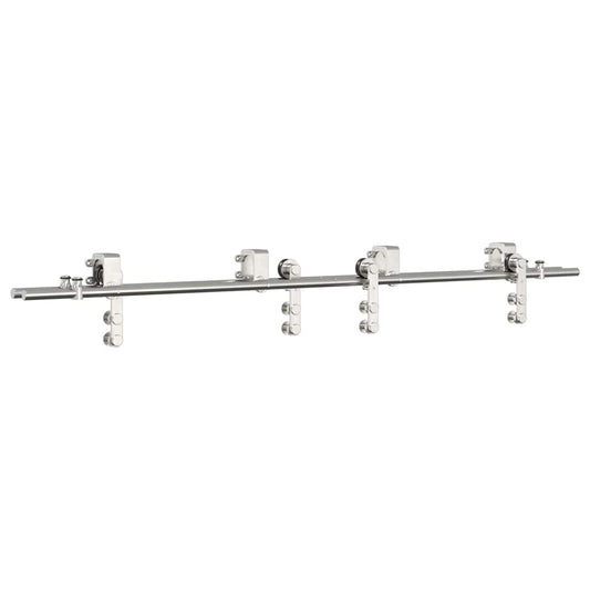 Sliding Door Hardware Kit 183 cm Stainless Steel Silver Sliding Door Hardware Kit 183 cm Stainless Steel Silver