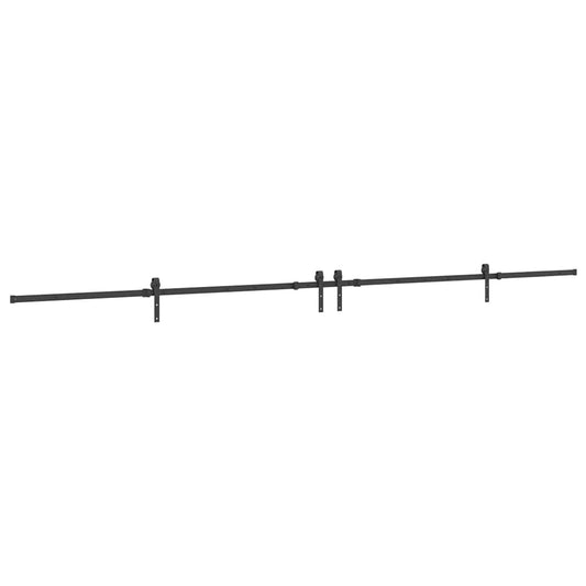 Sliding Door Hardware Kit 427 cm Steel Black Sliding Door Hardware Kit 427 cm Steel Black