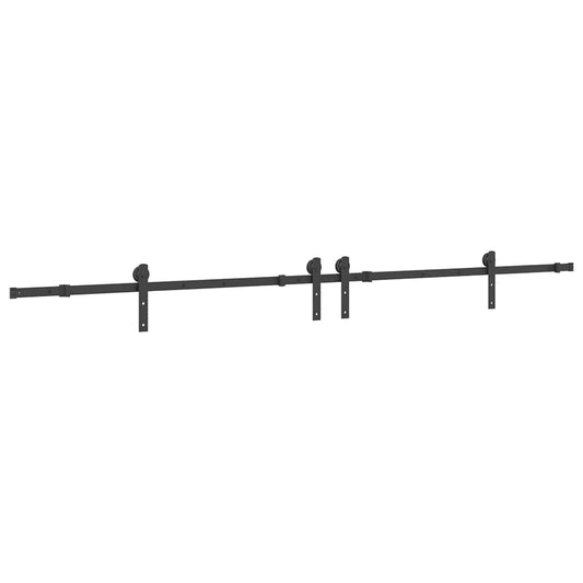 Sliding Door Hardware Kit 305 cm Steel Black Sliding Door Hardware Kit 305 cm Steel Black