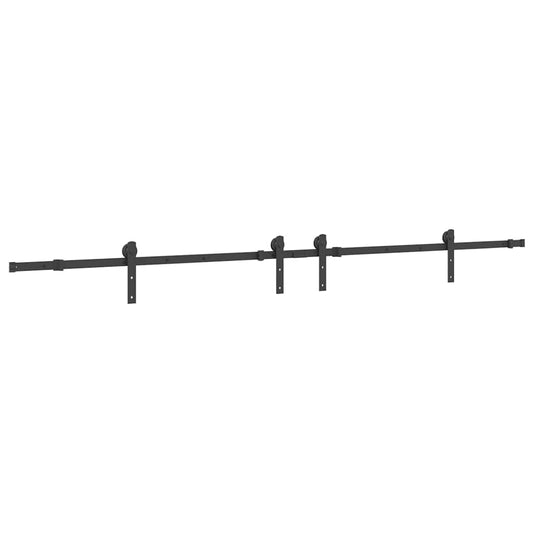Sliding Door Hardware Kit 427 cm Steel Black Sliding Door Hardware Kit 427 cm Steel Black