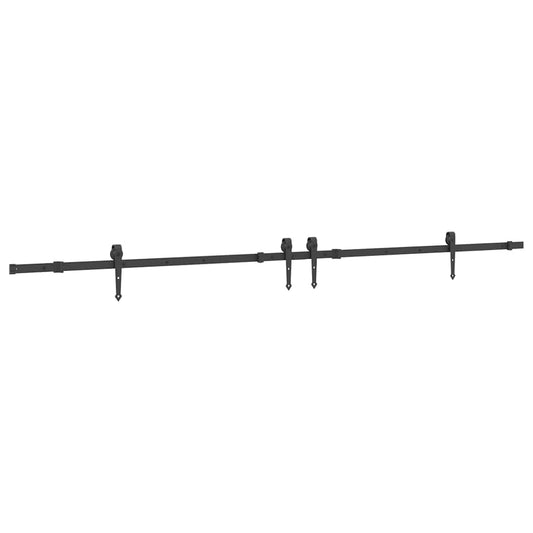 Sliding Door Hardware Kit 305 cm Steel Black Sliding Door Hardware Kit 305 cm Steel Black