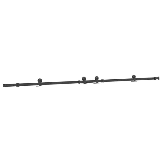 Sliding Door Hardware Kit 305 cm Steel Black Sliding Door Hardware Kit 305 cm Steel Black