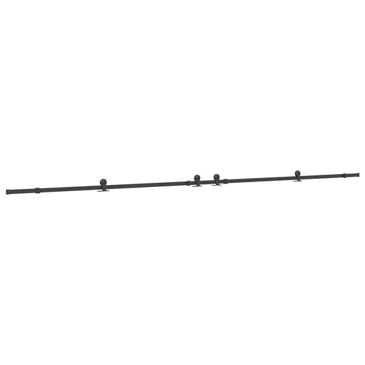 Sliding Door Hardware Kit 427 cm Steel Black Sliding Door Hardware Kit 427 cm Steel Black