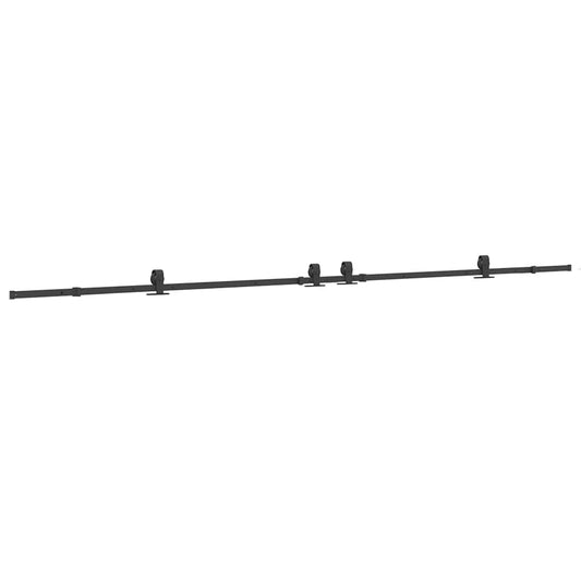Sliding Door Hardware Kit 400 cm Steel Black Sliding Door Hardware Kit 400 cm Steel Black