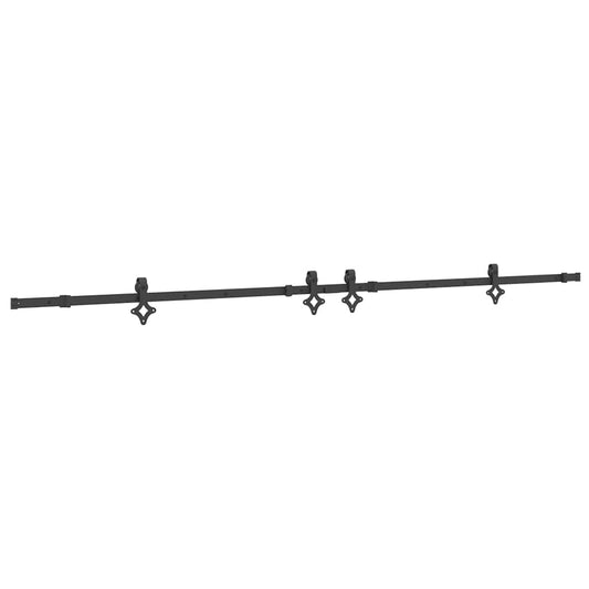 Sliding Door Hardware Kit 305 cm Steel Black Sliding Door Hardware Kit 305 cm Steel Black