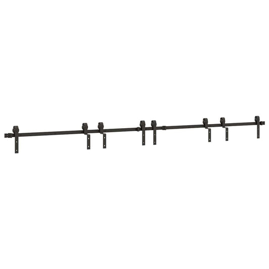Sliding Door Hardware Kit 366 cm Steel Black Sliding Door Hardware Kit 366 cm Steel Black