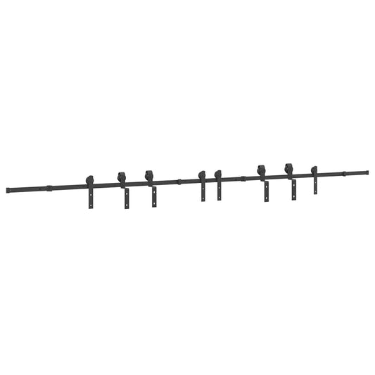Sliding Door Hardware Kit 400 cm Steel Black Sliding Door Hardware Kit 400 cm Steel Black