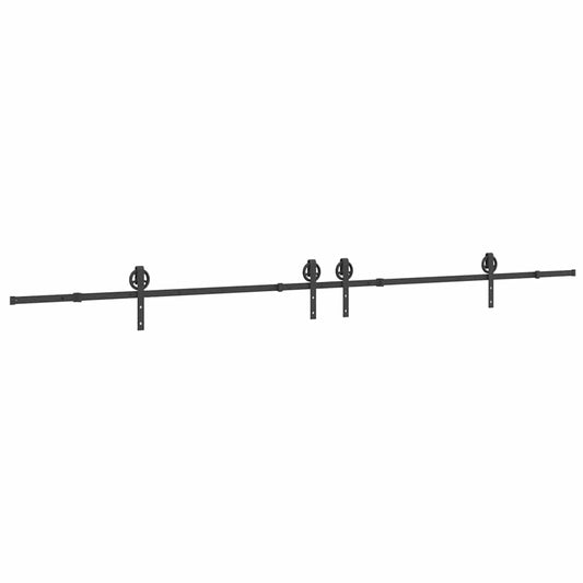 Sliding Door Hardware Kit 400 cm Steel Black Sliding Door Hardware Kit 400 cm Steel Black
