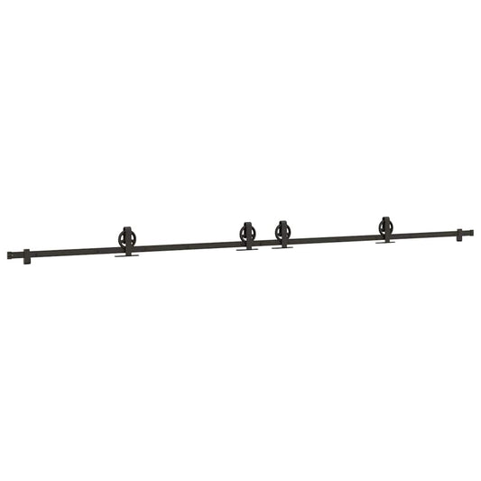Sliding Door Hardware Kit 366 cm Steel Black Sliding Door Hardware Kit 366 cm Steel Black