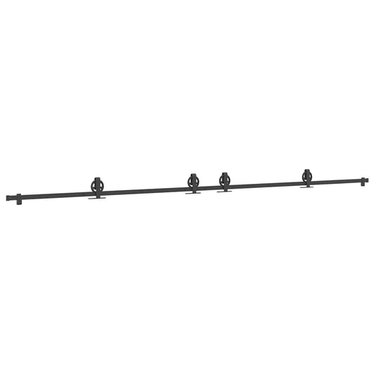 Sliding Door Hardware Kit 400 cm Steel Black Sliding Door Hardware Kit 400 cm Steel Black