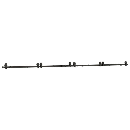 Sliding Door Hardware Kit 400 cm Steel Black Sliding Door Hardware Kit 400 cm Steel Black