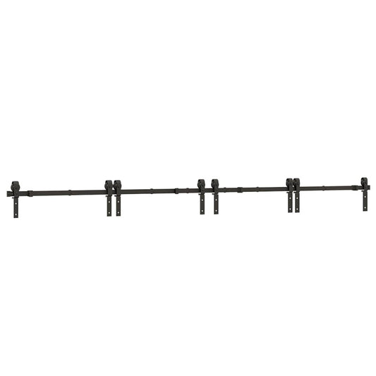 Sliding Door Hardware Kit 366 cm Steel Black Sliding Door Hardware Kit 366 cm Steel Black