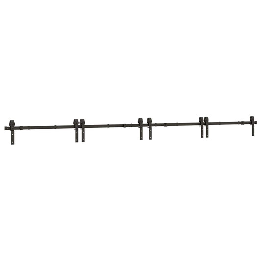 Sliding Door Hardware Kit 400 cm Steel Black Sliding Door Hardware Kit 400 cm Steel Black