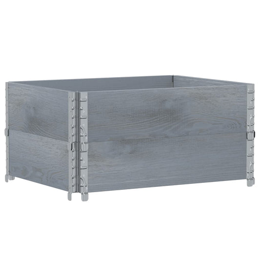 Pallet Collars 2 pcs Grey 80x60 cm Solid Wood Pine Pallet Collars 2 pcs Grey 80x60 cm Solid Wood Pine