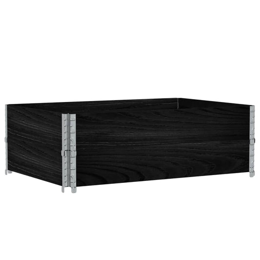 Pallet Collars 2 pcs Black 120x80 cm Solid Wood Pine Pallet Collars 2 pcs Black 120x80 cm Solid Wood Pine