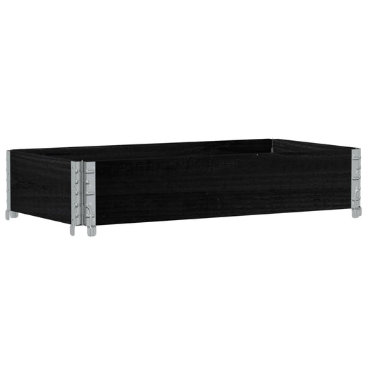 Pallet Collar Black 100x50 cm Solid Wood Pine Pallet Collar Black 100x50 cm Solid Wood Pine