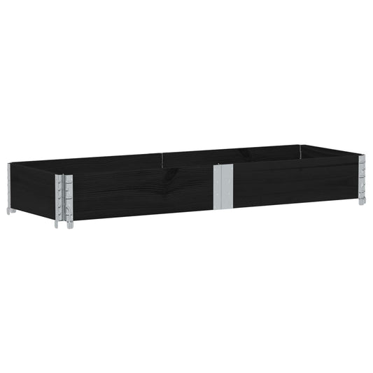 Pallet Collar Black 150x50 cm Solid Wood Pine Pallet Collar Black 150x50 cm Solid Wood Pine