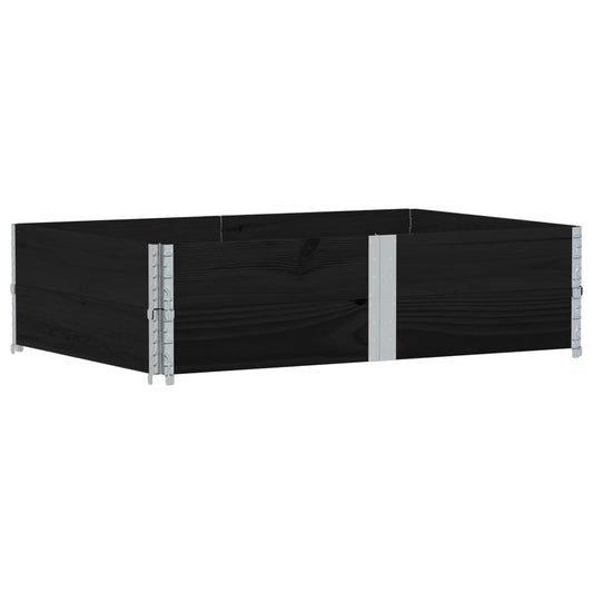 Pallet Collars 2 pcs Black 150x100 cm Solid Wood Pine Pallet Collars 2 pcs Black 150x100 cm Solid Wood Pine