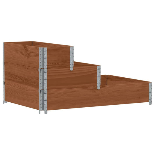 3-Tier Raised Bed Brown 120x80 cm Solid Wood Pine 3-Tier Raised Bed Brown 120x80 cm Solid Wood Pine