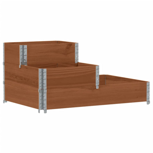 3-Tier Raised Bed Brown 120x80 cm Solid Wood Pine 3-Tier Raised Bed Brown 120x80 cm Solid Wood Pine