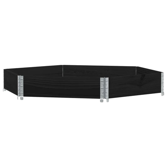 Raised Bed Hexagon Black 160x160 cm Solid Wood Pine Raised Bed Hexagon Black 160x160 cm Solid Wood Pine