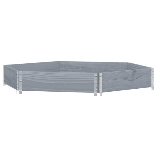 Raised Bed Hexagon Grey 160x160 cm Solid Wood Pine Raised Bed Hexagon Grey 160x160 cm Solid Wood Pine