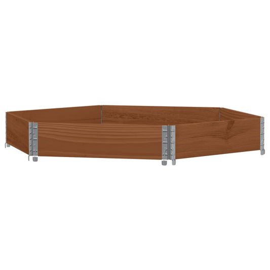 Raised Bed Hexagon Brown 160x160 cm Solid Wood Pine Raised Bed Hexagon Brown 160x160 cm Solid Wood Pine