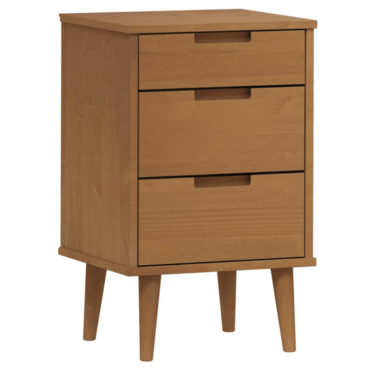 Bedside Cabinet "MOLDE" Brown 40x35x65 cm Solid Wood Pine Bedside Cabinet "MOLDE" Brown 40x35x65 cm Solid Wood Pine