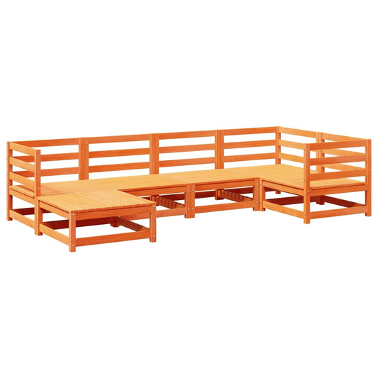 6 Piece Garden Sofa Set Wax Brown Solid Wood Pine 6 Piece Garden Sofa Set Wax Brown Solid Wood Pine