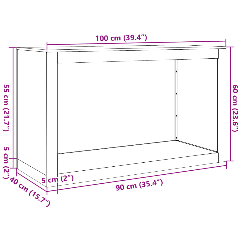 Firewood Rack Black 100x40x60 cm Steel