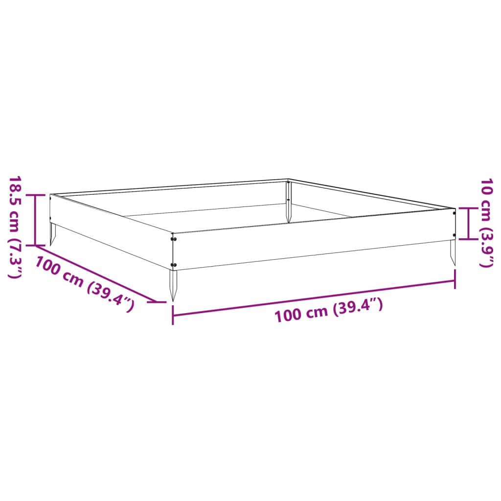 Garden Raised Bed Black 100x100x18,5 cm Steel